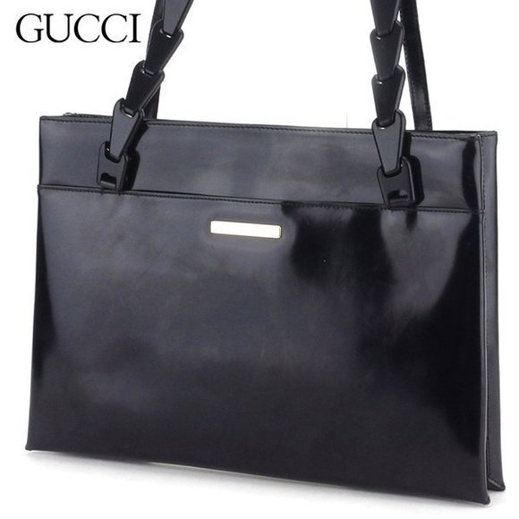 Gucci Shoulder Bag black leather tote - Picture 2 of 6